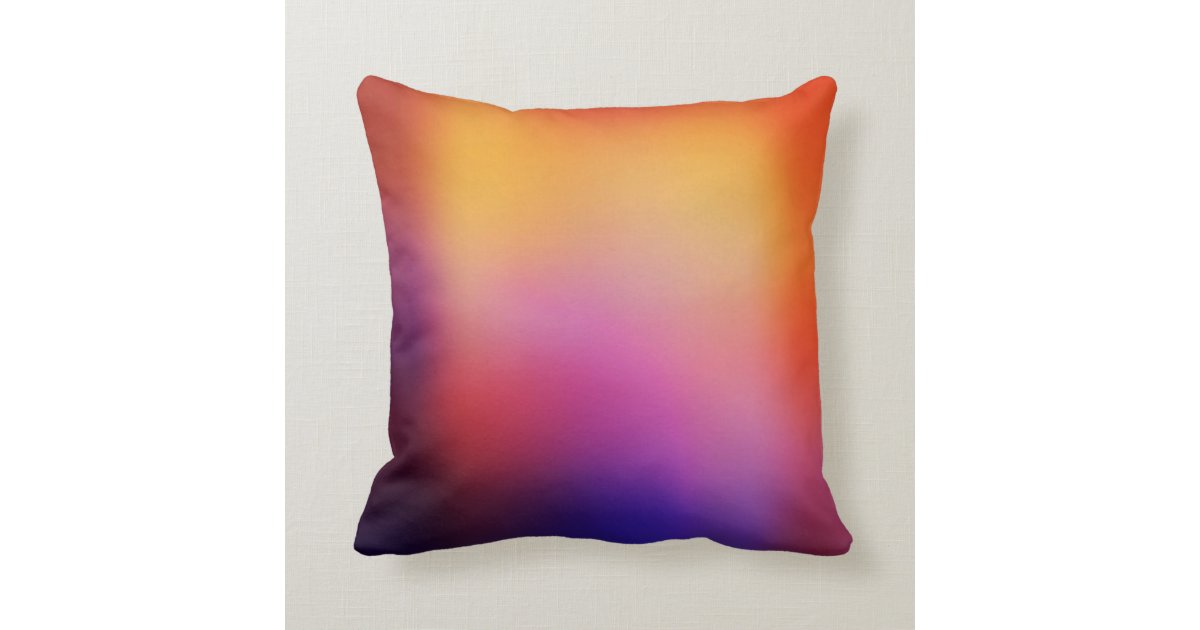 Orange Purple Pink and Yellow Abstract Glow Modern Throw Pillow Zazzle