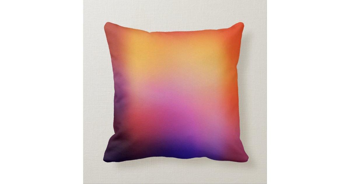Orange Purple Pink and Yellow Abstract Glow Modern Throw Pillow Zazzle