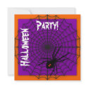 Orange & Purple Spider Web Halloween Invitations invitation