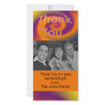 orange purple thank you photo cards