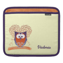 Orange Purple Whimsical Cute Owl iPad sleeve ipad sleeves