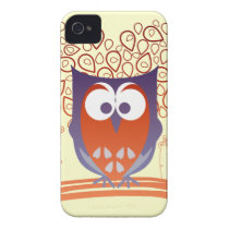 Orange Purple Whimsical Cute Owl iPhone 4 4s case casemate cases