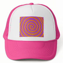 Orange Purple Yellow Dizzy Spiral Trucker Hats