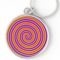 Orange Purple Yellow Dizzy Spiral Keychains