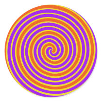 Orange Purple Yellow Dizzy Spiral Sticker