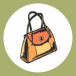 Orange Purse Round Stickers