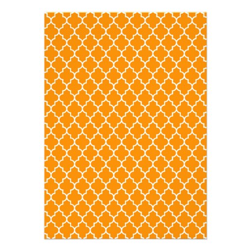 Orange Quatrefoil Bridal Shower Invitations