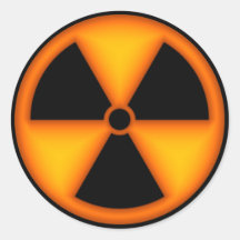 Orange Radiation Symbol Sticker