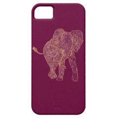 Orange/Raspberry Elephant iPhone 5 Case