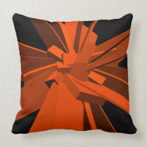 Orange Rectangles Throw Pillow