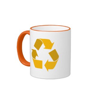 orange recycle mug