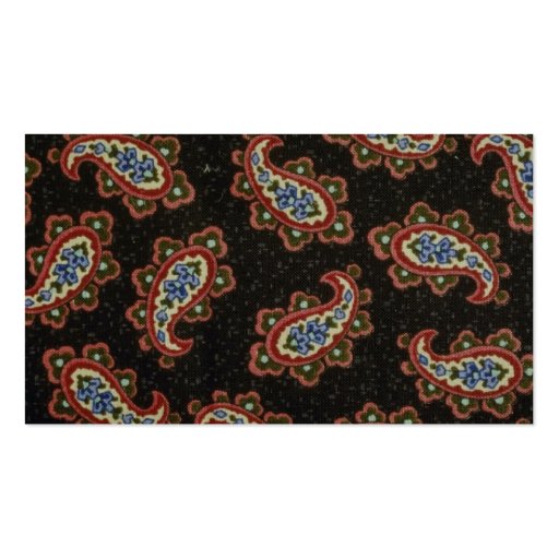 Orange Red and white paisley with blue flowers on Business Card Templates (back side)