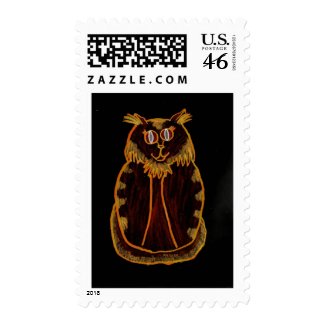 Orange-Red Cat stamp
