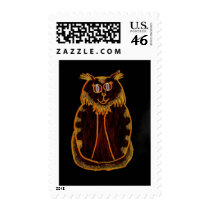 Orange-Red Cat postage by FlashAllen Orange-Red Cat postage