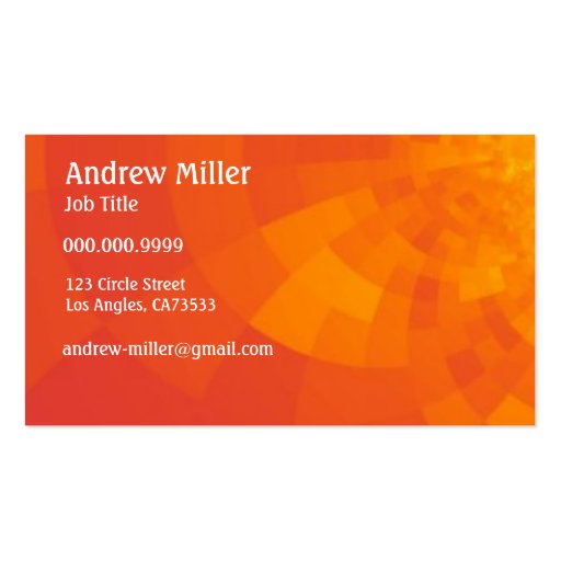 Orange-Red Colors Scheme Abstract Modern Generic Business Card Templates (back side)