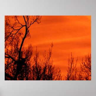 Orange Red Early Sunrise in Kansas Poster