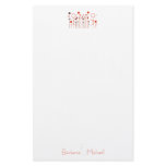 Orange Red Floral Dot Wedding Stationery