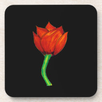 Orange Red Flower Cork Coaster cork coasters