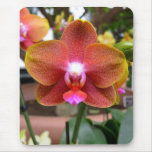 Orange Red Orchid Mouse Pad
