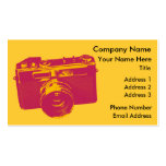 Orange & Red Retro Camera Design Business Card