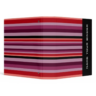 Orange  Red Stripes Binder binder