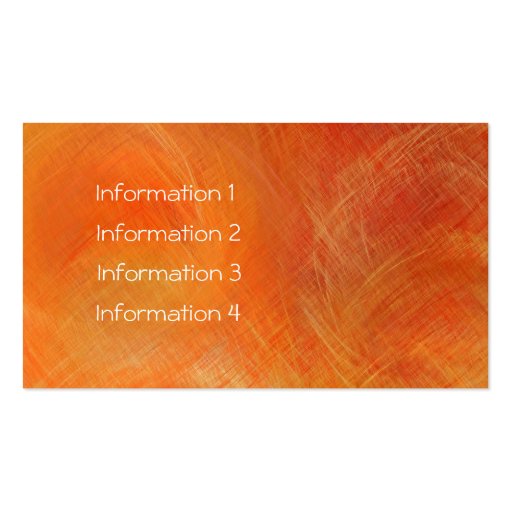 Orange Retro Abstract Painting 12 Business Card Template (back side)