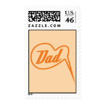 orange retro dad speech bubble stamp