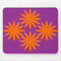 Orange Retro Flowers mousepads