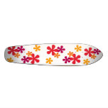 Orange Retro Flowers Skateboard