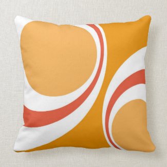 orange retro pillow