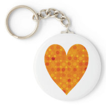 Orange Retro Polka Dots Keychains
