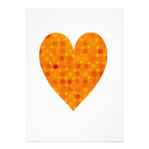 Orange Retro Polka Dots Personalized Invitations