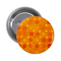 Orange Retro Polka Dots Pinback Buttons