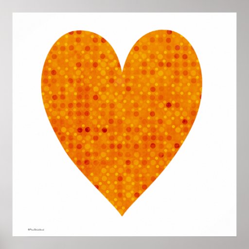 Orange Retro Polka Dots Poster