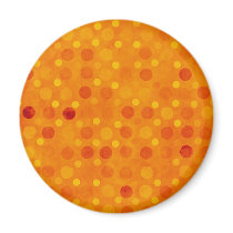 Orange Retro Polka Dots Refrigerator Magnets