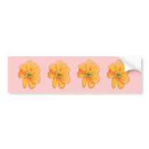 Orange Retro/ PopArt Flower bumper stickers by RLMdesignes Orange Retro/ PopArt Flower bumper stickers