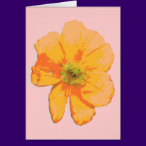 Orange Retro/ PopArt Flower cards