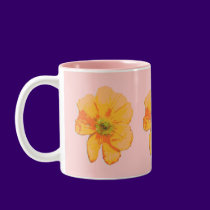 Orange Retro/ PopArt Flower mugs