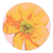 Orange Retro/ PopArt Flower stickers by RLMdesignes Orange Retro/ PopArt Flower stickers