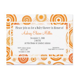 Orange Retro Targets Baby Shower Invitation postcard