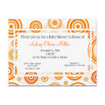Orange Retro Targets Baby Shower Invitation