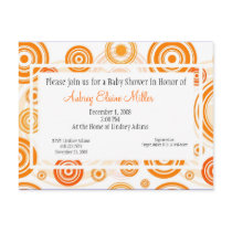 Orange Retro Targets Baby Shower Invitation postcards
