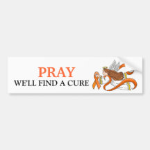 "Orange Ribbon" Awareness Angel Bumper Stickers