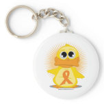 Orange Ribbon Duck Keychain