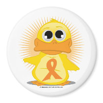 Orange Ribbon Duck Fridge Magnets