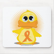 Orange Ribbon Duck Mouse Pad