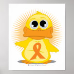 Orange Ribbon Duck Print