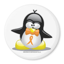 Orange Ribbon Penguin Magnet