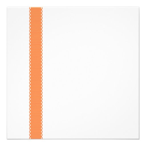 Orange Ribbon Pink Flower Wedding Invitations