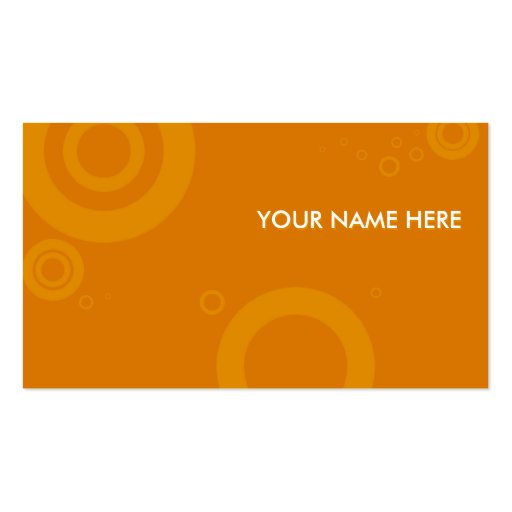 orange rings business card templates (back side)